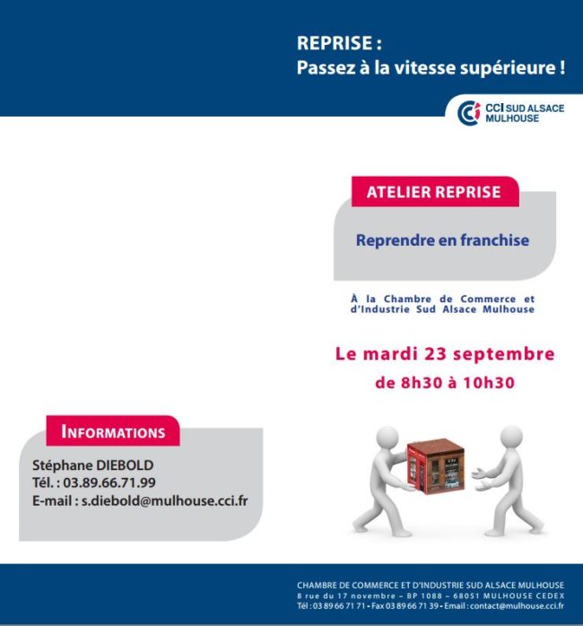 Atelier reprendre une franchise à la CCI Mulhouse