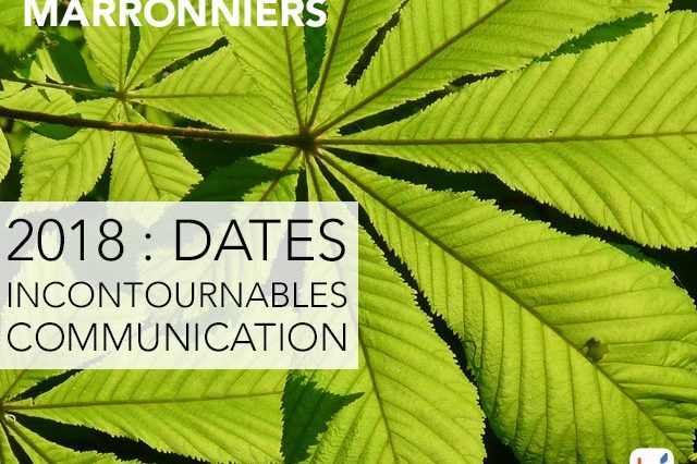 marronniers 2018: agendas avec les dates importantes pour les réseaux sociaux