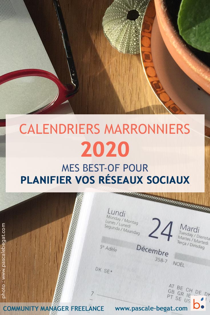 calendriers marronniers 2020